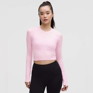Lululemon Swiftly Tech Cropped Long-Sleeve Shirt 2.0 VITA PINK